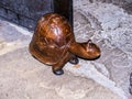 Wooden doorstop in St MaryÃ¢â¬â¢s Parish Church in Nether Alderley Cheshire.